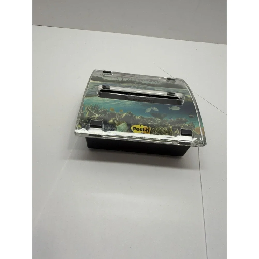 Post-it Pop-Up Note Dispenser Desktop Holder, Tropical Beach Ocean Design Fish